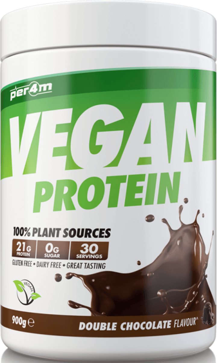 Per4m Plant Protein (900g) Double Chocolate - Eiwitten - Veganistisch eiwit