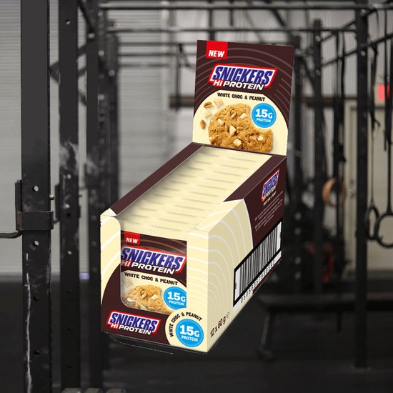 Snickers White High Protein Cookie (12x60g) White Choc & Peanut - Functionele voeding - Eiwit Snacks