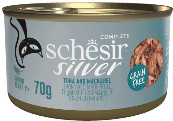 Schesir Silver Cat Bouillon Tonijn & Makreel - 12 x 70 gr - Voordeelverpakking