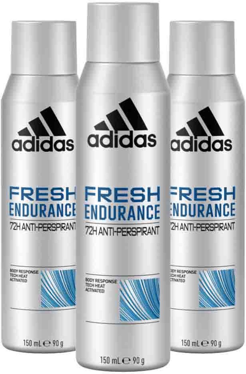Adidas Deodorant Fresh Endurance - 3 x 150 ml - Voordeelverpakking