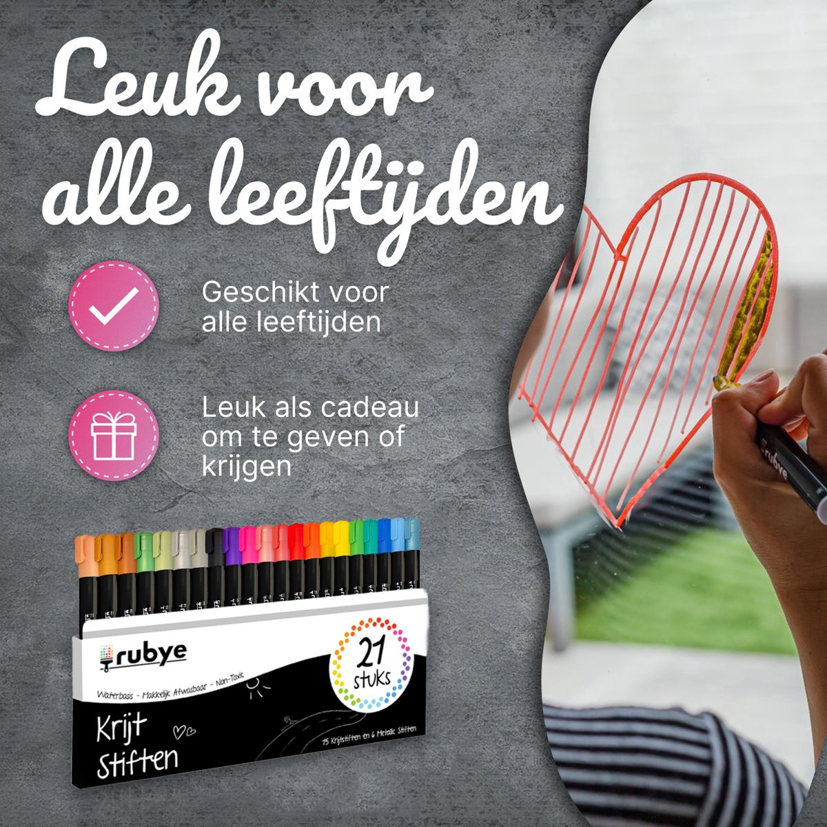 Krijtbord tafelmodel A4 staand zwart - Business Product
