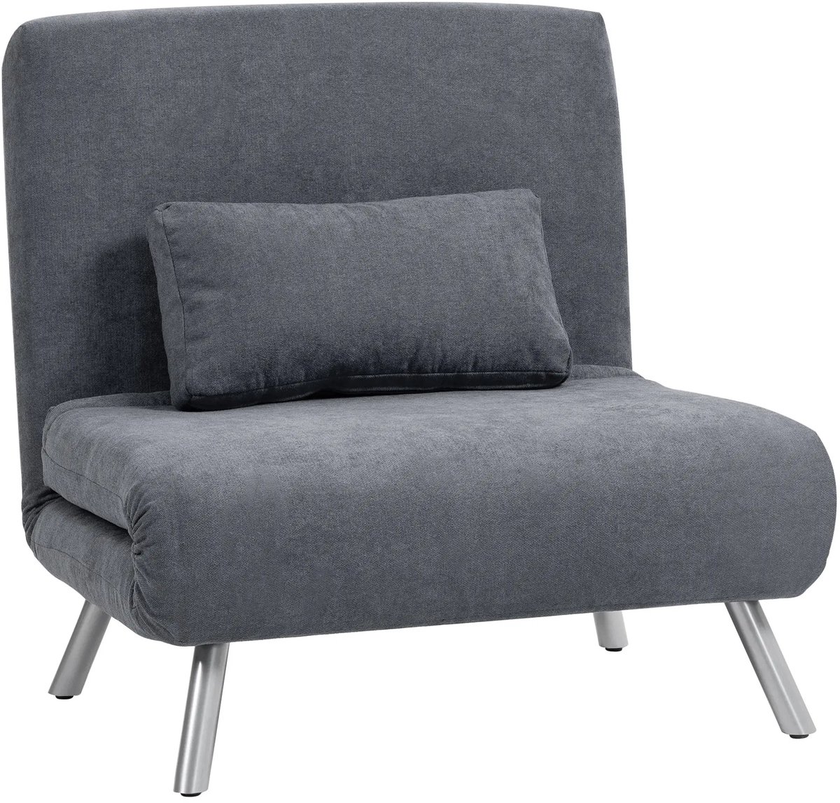 Slaapstoel - Uitklapbaar - Slaapbank - Logeerbed - Zetelbed - Slaapfauteuil - Vouwbed - 1 persoons - Zeer comfortabel - Donkergrijs