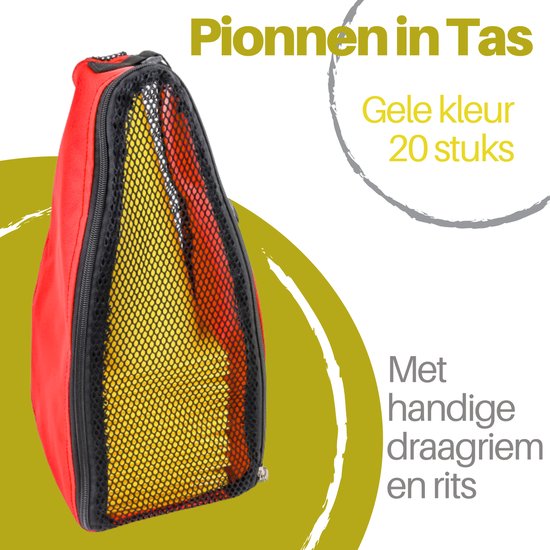 Pions jaunes 20 pièces - 23 cm Pions de Sport - Pylônes en sac
