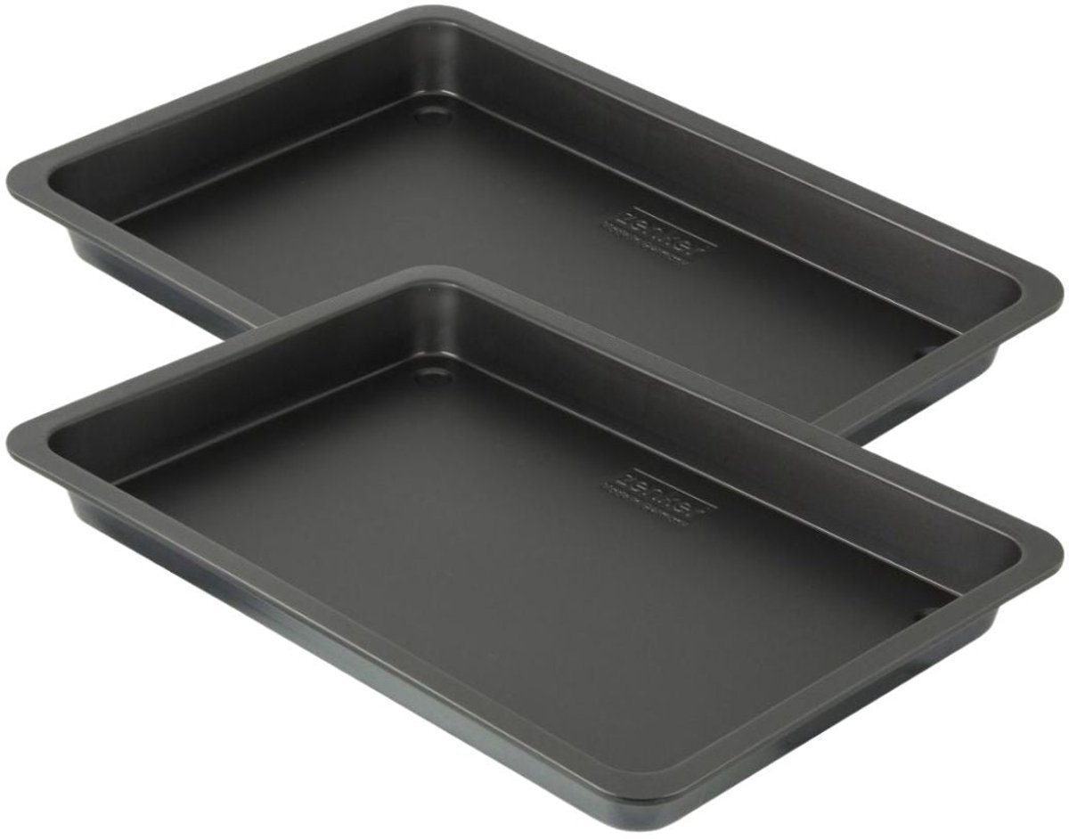 Set van 2 rechthoekige bakplaten 42 x 29 cm Zenker Black Metallic