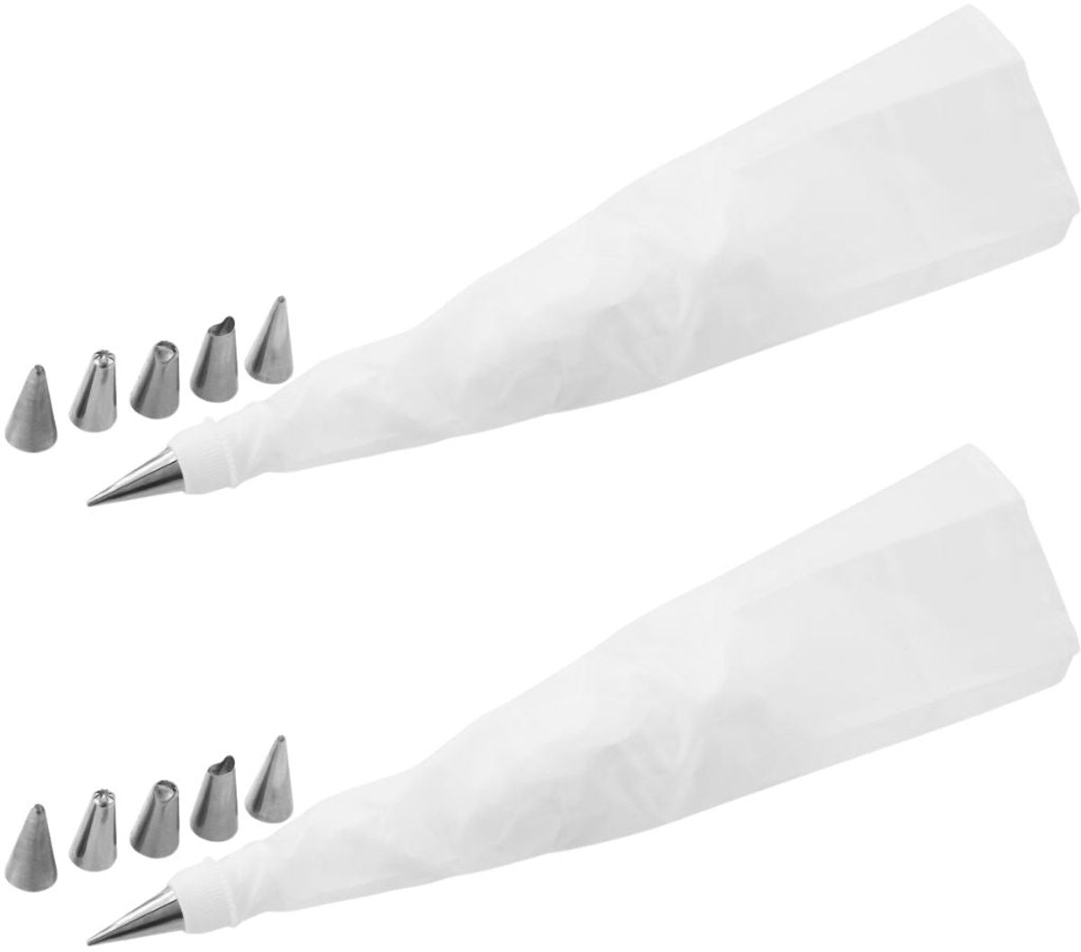Set van 2 spuitzakken en 6 roestvrijstalen spuitmondjes 33 cm Zenker Smart Pastry