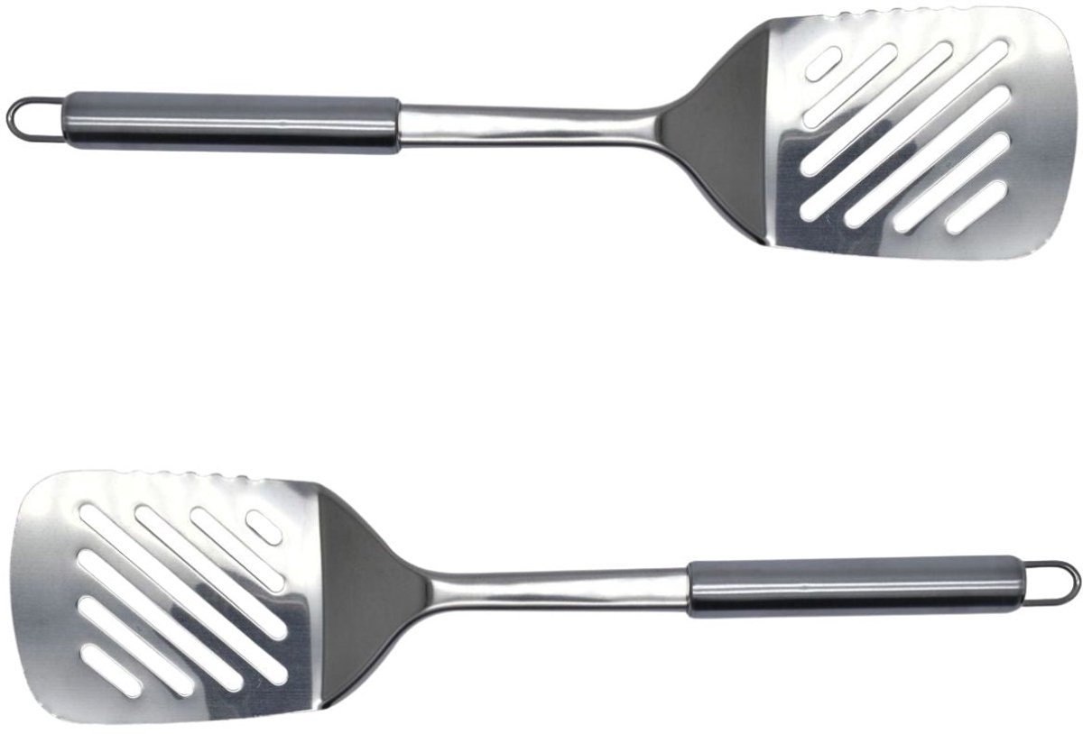 Set van 2 geperforeerde roestvrijstalen keukenspaten 33 cm Fackelmann Elemental