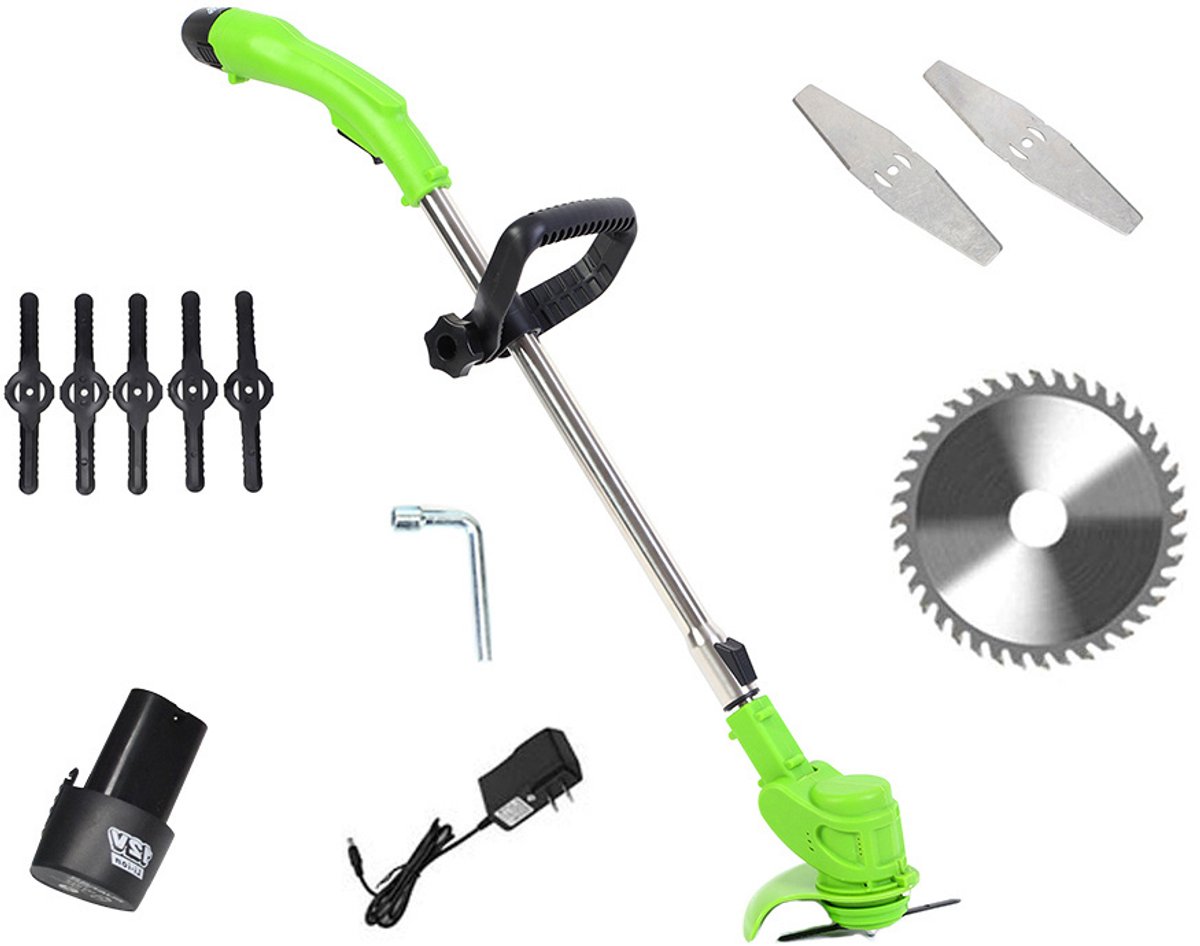 grastrimmers met accu – Draadloze Grassnijder met 2x Batterij – Telescopisch & Krachtig – grastrimmer accu – grasmaaier – kantenmaaier – 48550 – foto 4
