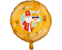 BTH - Ballonnen - Welkom Sint & Piet - Folieballon - Sinterklaas - Sinterklaas Decoratie - Folie Ballon - Sint - 1 Stuk