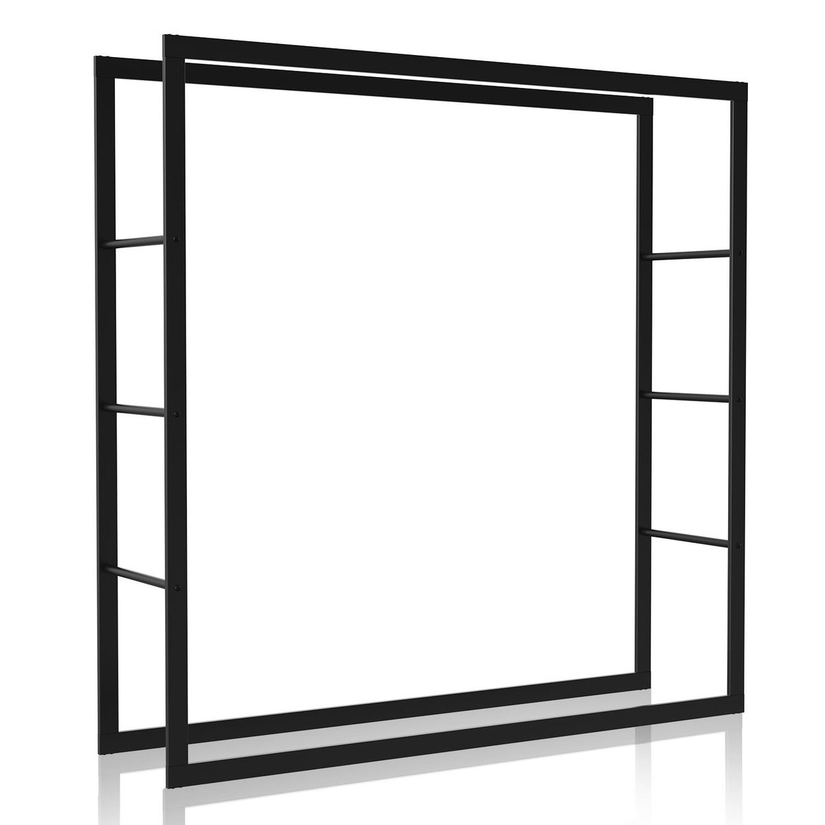 brandhoutrek metalen brandhoutrek binnen buiten voor brandhout houtopslag brandhoutrek zwart 100 x 100 x 25 cm