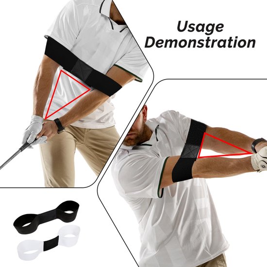 2-stuks Golf Swing Training Band - Elastische golf trainingshulpband - Golf pols correctie trainer - Swing correctie armband - Draagbare golf swing band - Unisex - Verbeter je swingvorm - Perfect voor beginnende golfers - Wit van MM Brands — afbeelding 5