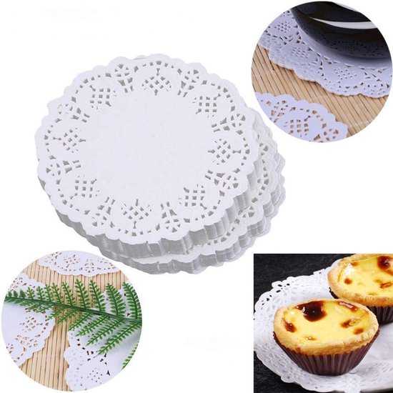 Sets de table ronds en papier Dussdote – Perfect pour les sets de table, les sous-verres et les décorations de table – 3,5 pouces – 150 pièces – Wit