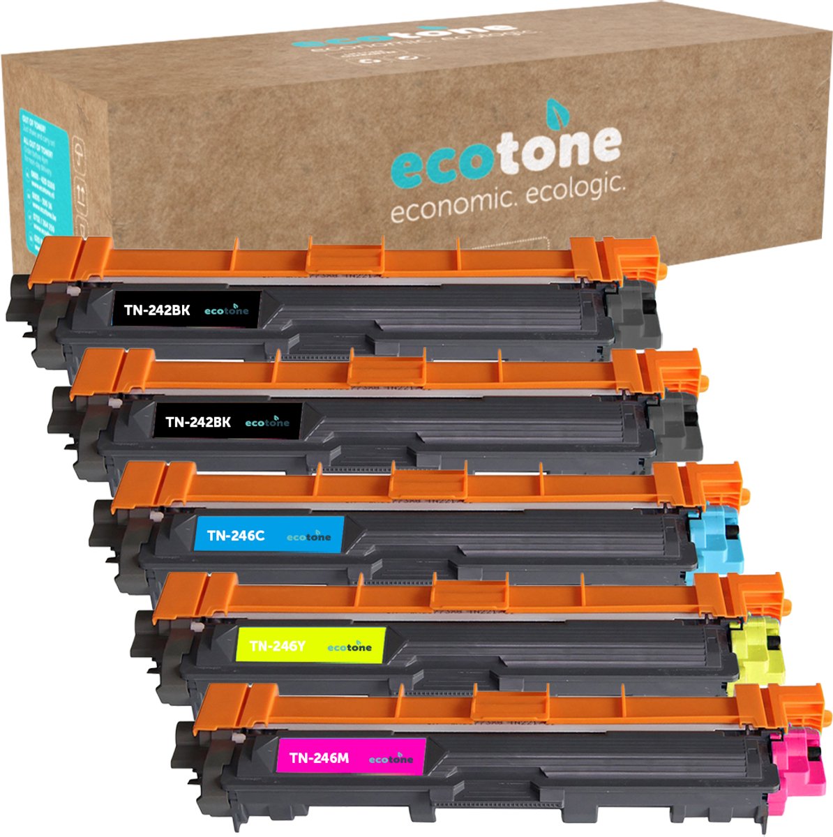 Ecopack (Replaces Brother TN-242/246 toner) 2xBL + 1xCMY - (BL 2x2500 Pages) (CMY 3x2200 Pages)