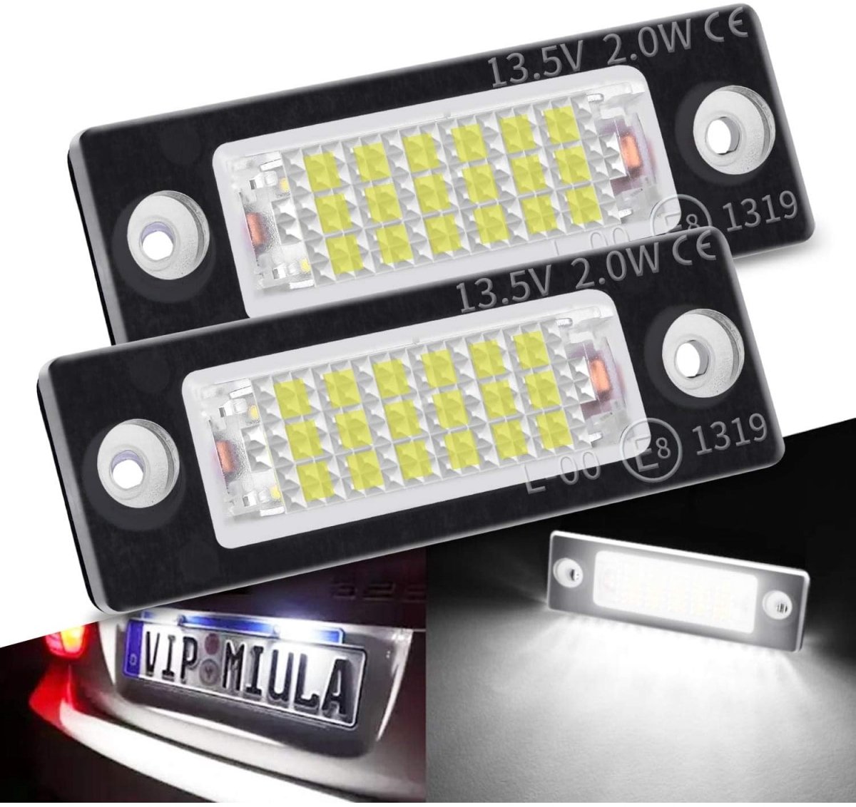 EXCITAT LED-verlichting - Kentekenverlichting - LED-kentekenverlichting - Geschikt voor Volkswagen, Touran, Passat, Jetta, Caddy - Wit licht