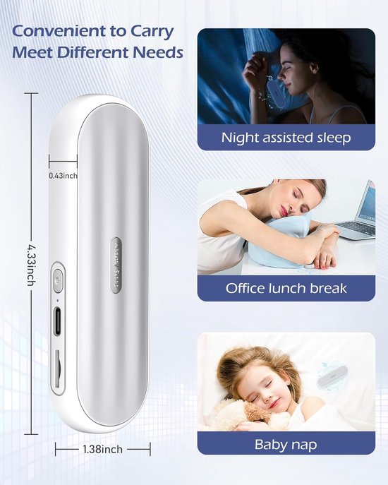 Slaapsprekers - Onderkussen Bluetooth Speaker - Botgeleiding Technologie - Witte Ruis - Draadloos - Wit van Merkloos — afbeelding 2