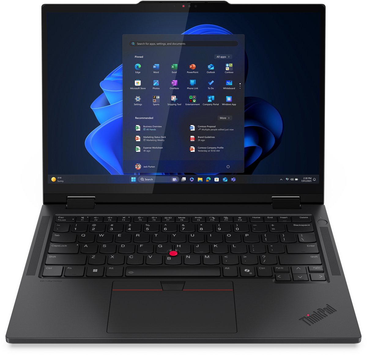 Lenovo ThinkPad T14s 2-in-1 Gen 1 Intel Core Ultra 5 225U Hybride (2-in-1) 35,6 cm (14") Touchscreen WUXGA 16 GB LPDDR5x-SDRAM 512 GB SSD Wi-Fi 6E (802.11ax) Windows 11 Pro Engels Zwart