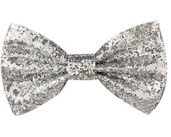 Sorprese Strik - Zilver Glitter - Voorgestrikt - Vlinderstrik - Vlinderdas - Volwasennen