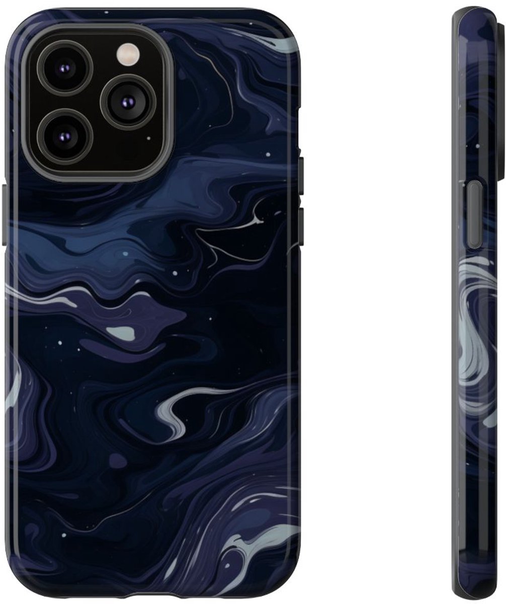 Donker Abstract Wervelend Patroon – Telefoonhoesje Geschikt voor iPhone 14 Pro Max