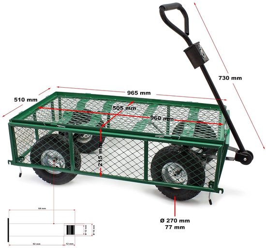 Haalbare aanhangwagen - 300kg laadvermogen - 1 stuk van Merkloos — afbeelding 4