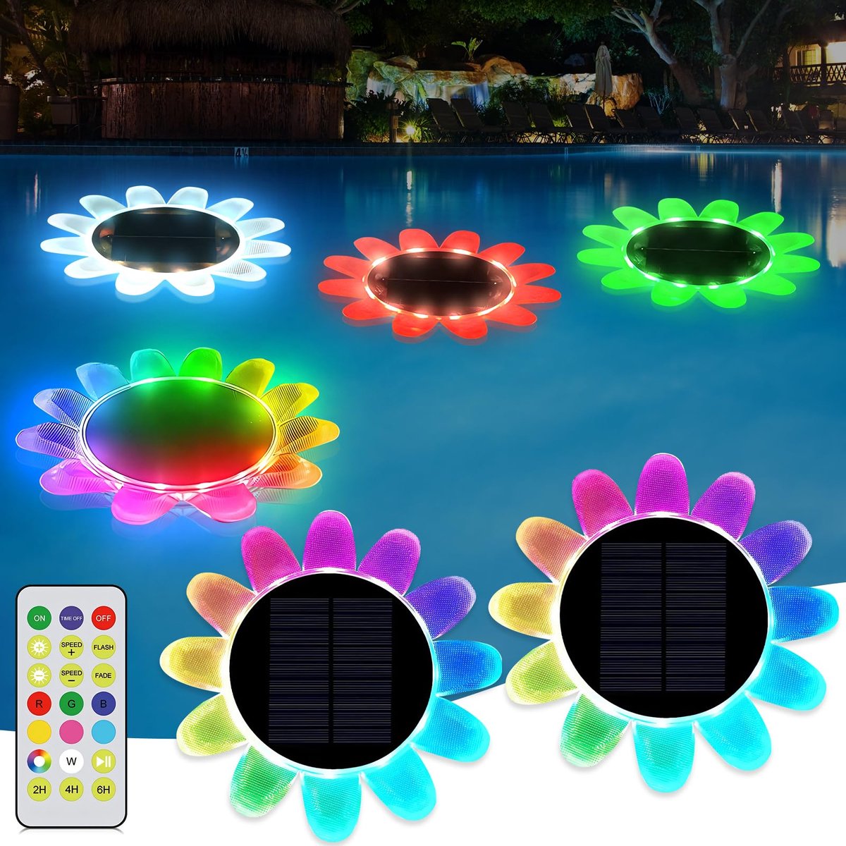 2x drijvende lampen op zonne-energie voor zwembadverlichting, LED zwembadverlichting, vijververlichting, zwembadaccessoires, zwembadverlichting, waterverlichting, decoratie op zonne-energie voor zwembad, vijver, tuin, inclusief 1 afstandsbediening 2x drijvende lampen op zonne-energie voor zwembadverlichting, LED zwembadverlichting, vijververlichting, zwembadaccessoires, zwembadverlichting, waterverlichting, decoratie op zonne-energie voor zwembad, vijver, tuin, inclusief 1 afstandsbediening