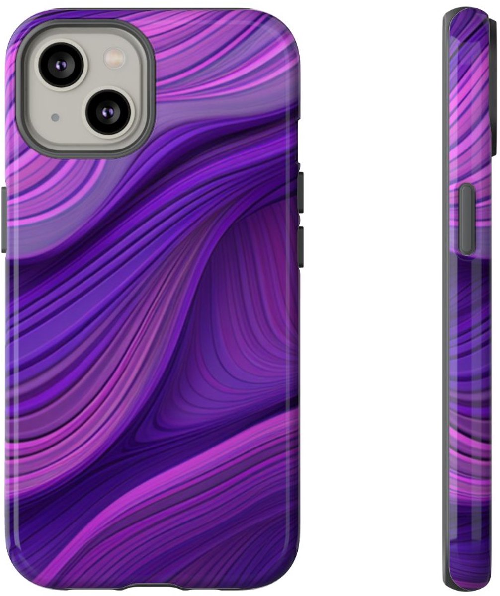 Paars Golvend Patroon – Telefoonhoesje Geschikt voor iPhone 14