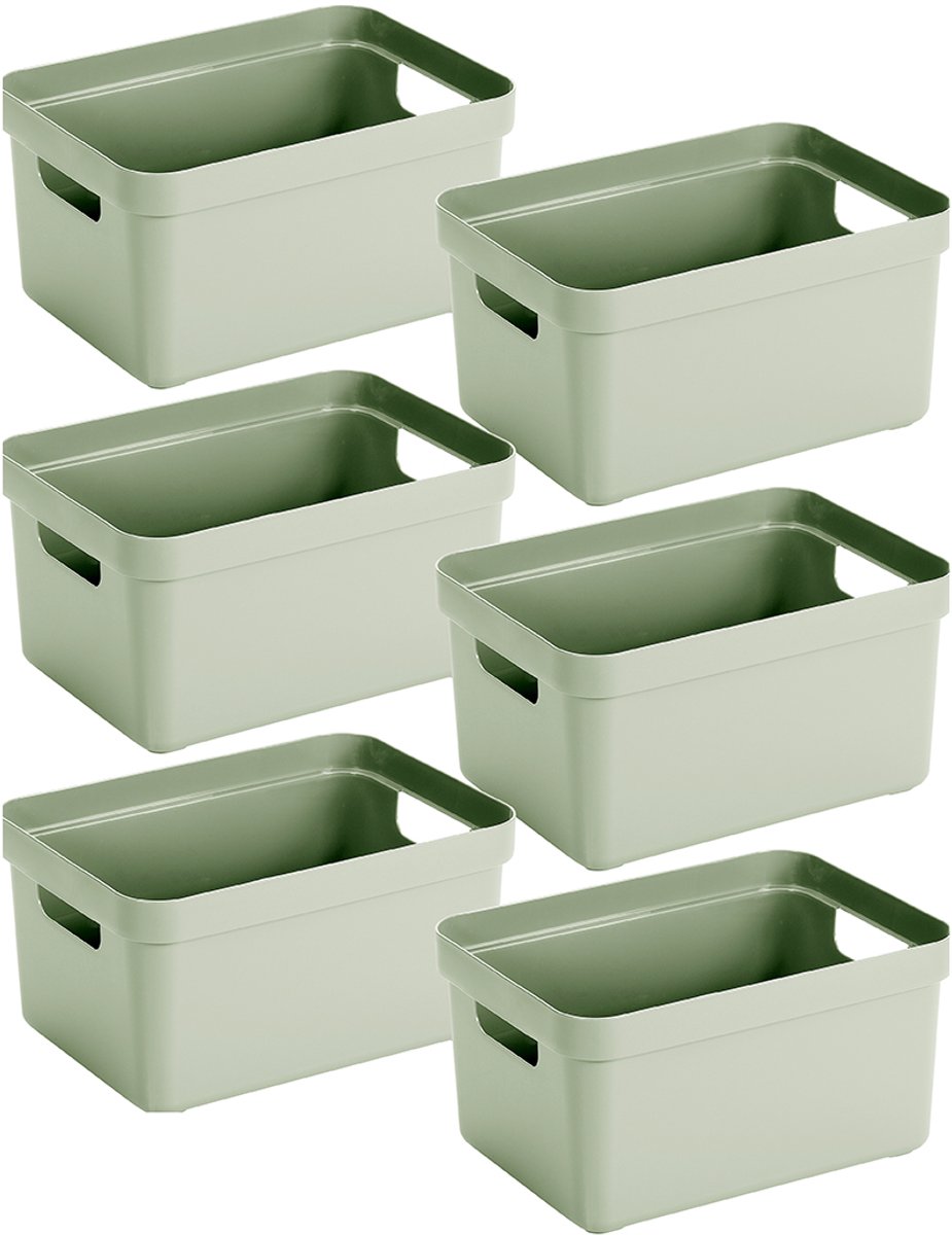 Sunware - Sigma home opbergbox 13L groen - Set van 6