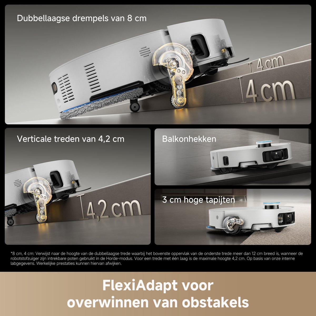 Dreame Matrix10 Ultra White – Robotstofzuiger én dweil met automatische dweilwissel – 30.000 Pa zuigkracht – 100°C zelfreinigend systeem – Voor tapijt, harde vloeren en drempels — afbeelding 6