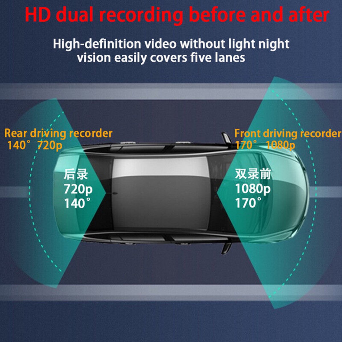 Auto Video Dash Cam WiFi Auto DVR Rijrecorder Verborgen Dashboard Camera Voertuig – foto 4