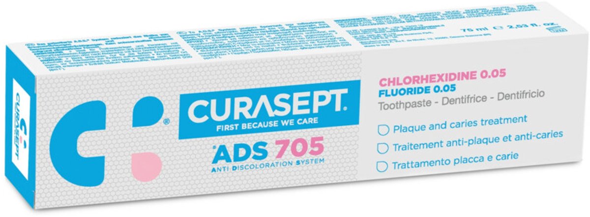 Curasept Gel-Tandpasta 0,05% CHX - 6 x 75 ml - Voordeelverpakking