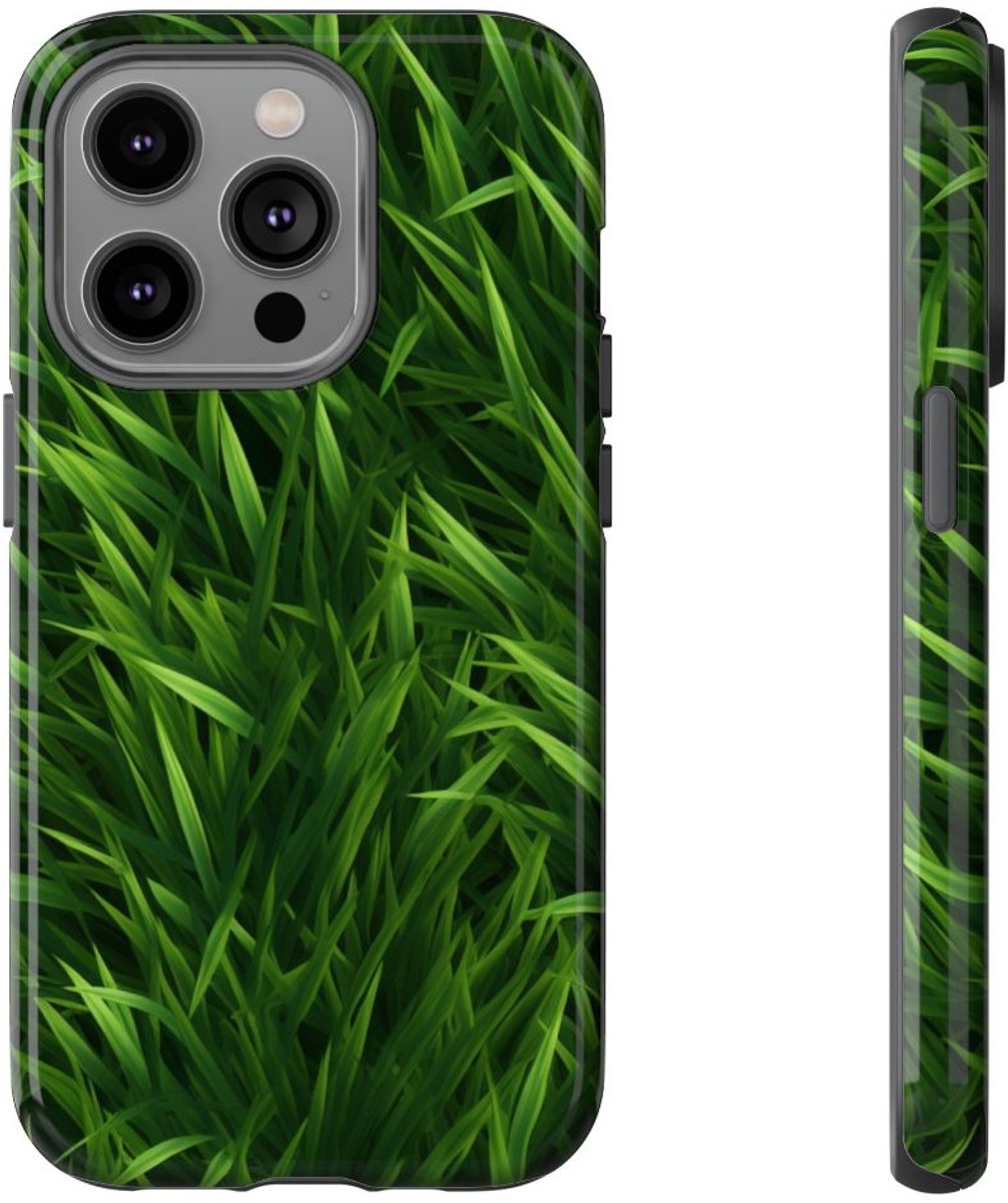 Weelderig Groen Grasstructuur – Telefoonhoesje Geschikt voor iPhone 14 Pro