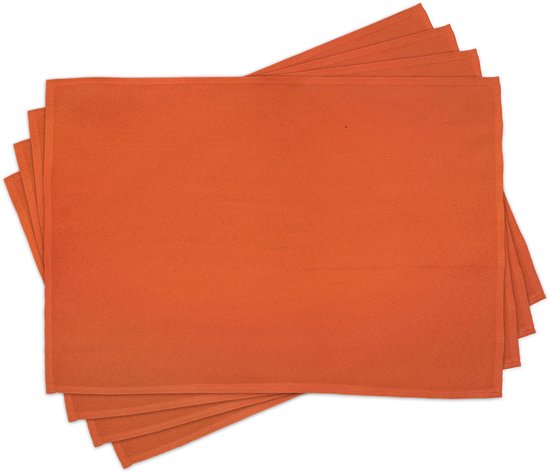 Set de 4 sets de table New bohème ethnique Oranje pour table à manger, lavables et antidérapants