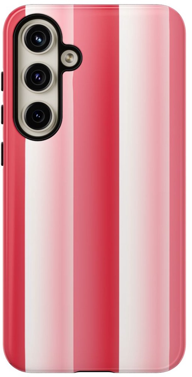 Rood-Wit Gestreept Patroon – Telefoonhoesje Geschikt voor Galaxy S24 Plus