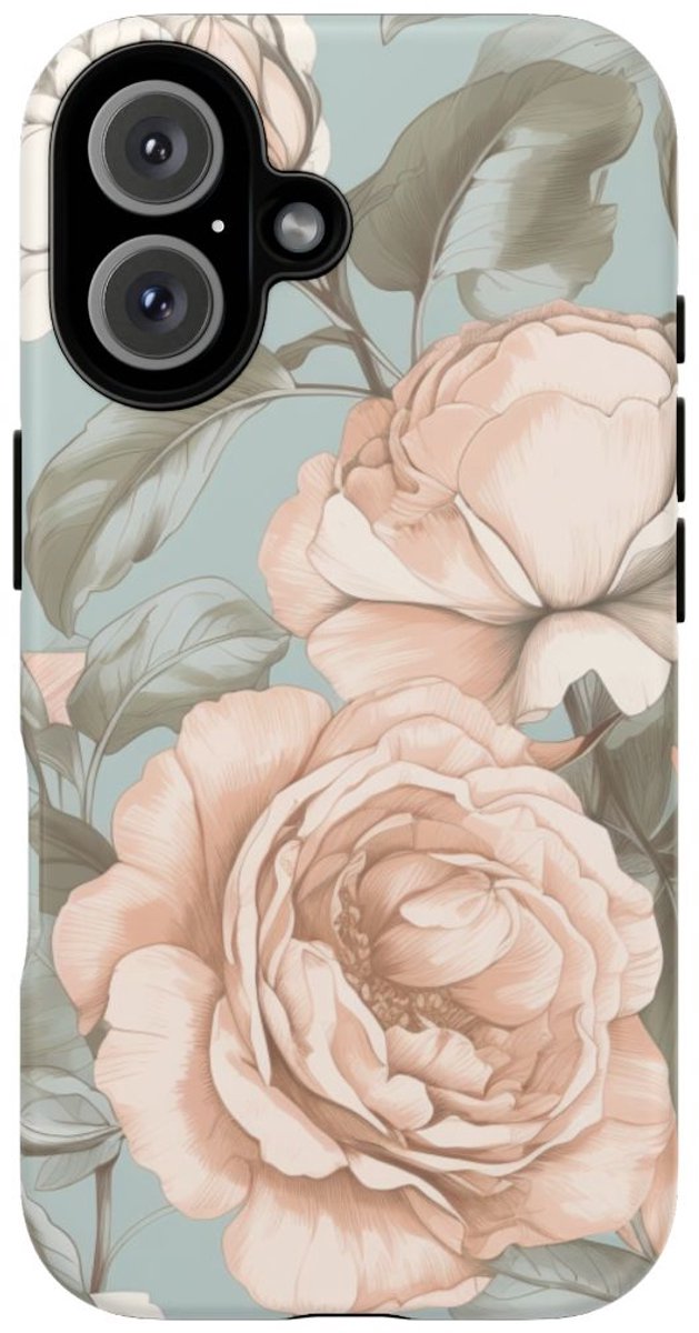 Pastelrozen en Bloemmotief – Telefoonhoesje Geschikt voor iPhone 16