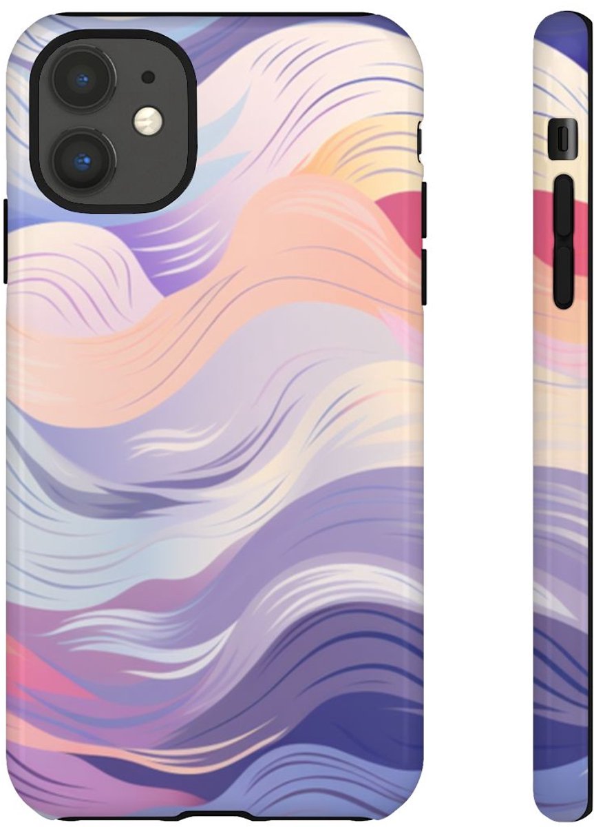 Kleurrijk Abstract Golfpatroon – Telefoonhoesje Geschikt voor iPhone 11
