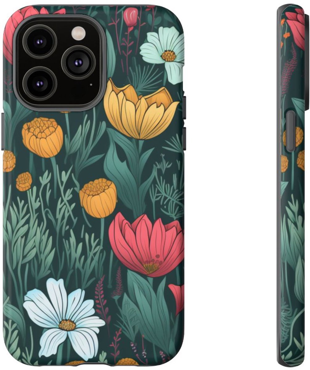 Kleurrijk Bloemenpatroon – Telefoonhoesje Geschikt voor iPhone 14 Pro Max