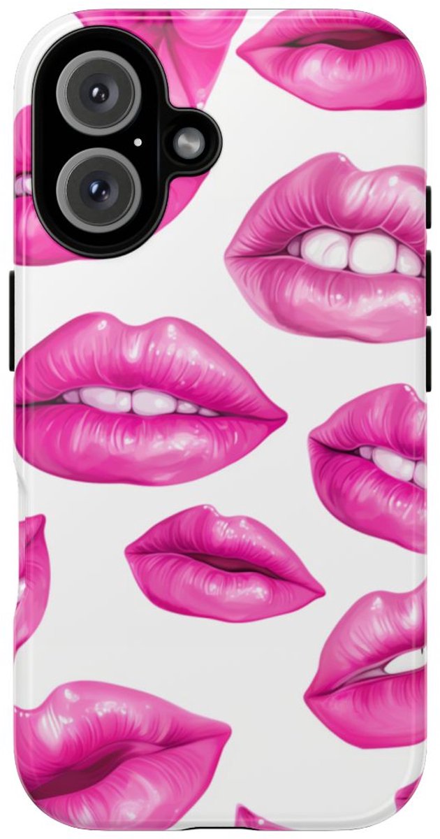 Opvallend Roze Lippenpatroon – Telefoonhoesje Geschikt voor iPhone 16