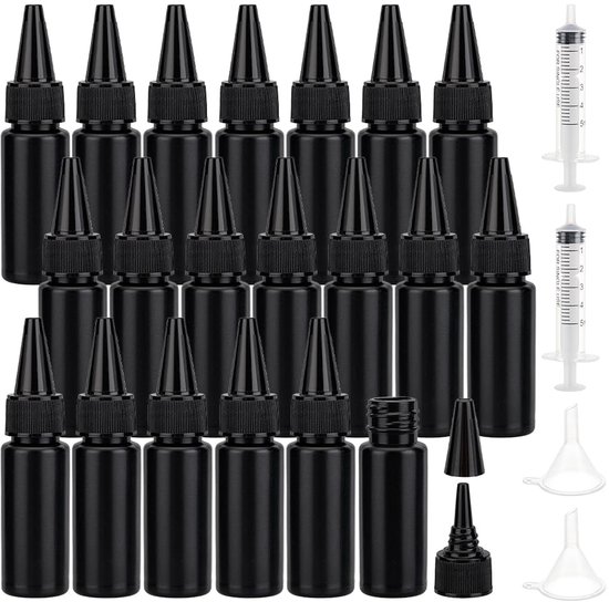 SZEBISOA 6 x 50ml amber glass pipette bottles with 2 funnels
