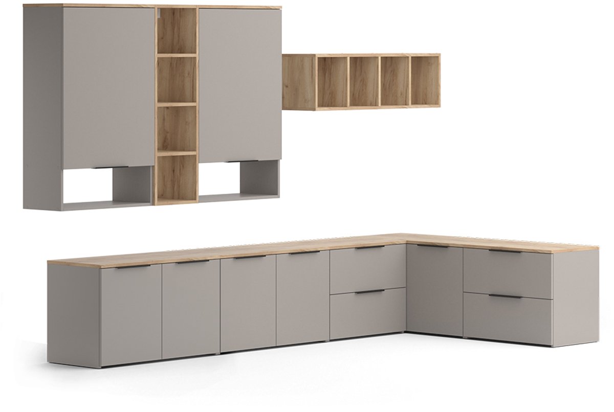 Vicco Wido Woonwand – 9 delen Grijs