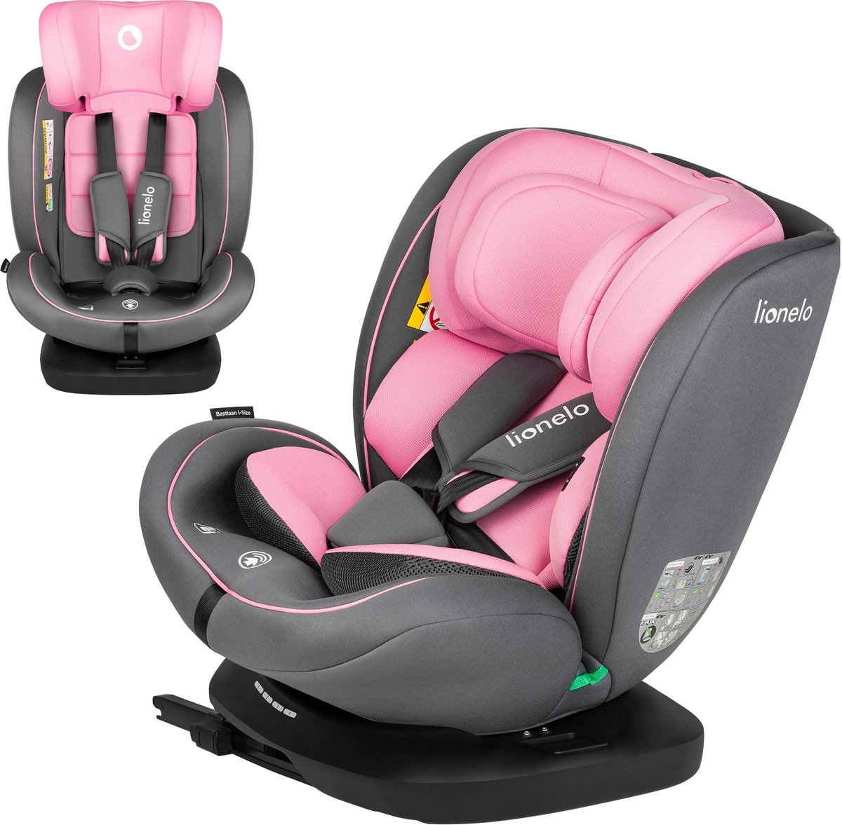 lionelo Autostoel Bastiaan i-Size Pink Baby
