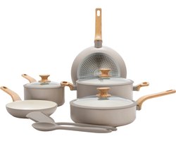 GreenPan Essence Pannenset 10-delig - 18/20/24/26cm - PFAS-vrije antikleeflaag - Pannenset inductie…