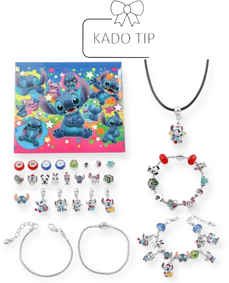 Adventskalender DIY armband/ketting met bedel kralen - feestelijke kerst aftelverrassing voor kinderen 5+.