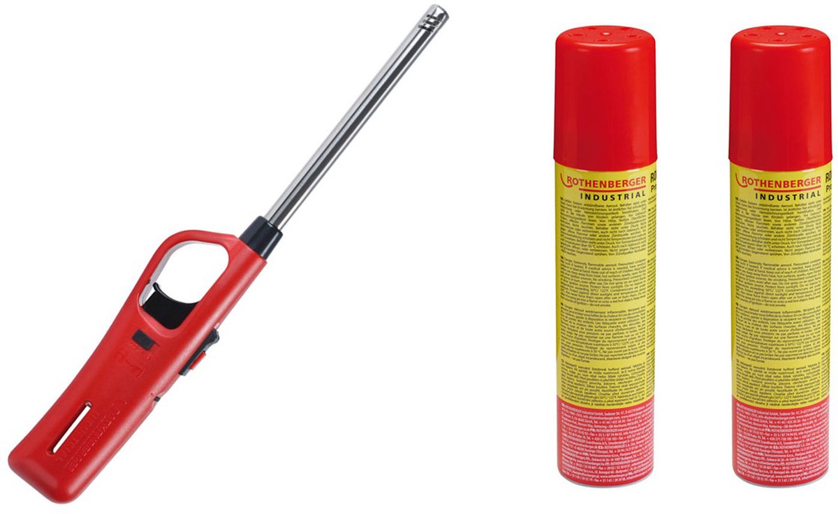 ROTHENBERGER Industriele gasaansteker Standaard incl. 2X navulgas...