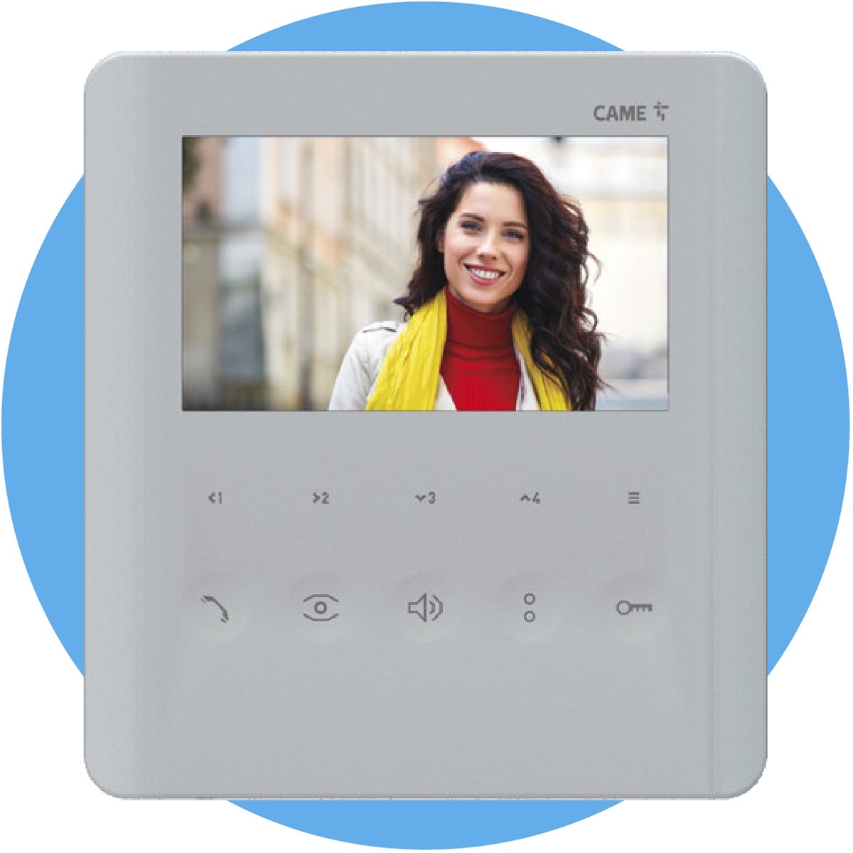 CAME PLX V - Handsfree Videofoon - 5” LCD display - 4 programmeerbare soft-touch toetsen - Intercom - Voor systemen X1 en XIP - Wit - Parlofoon