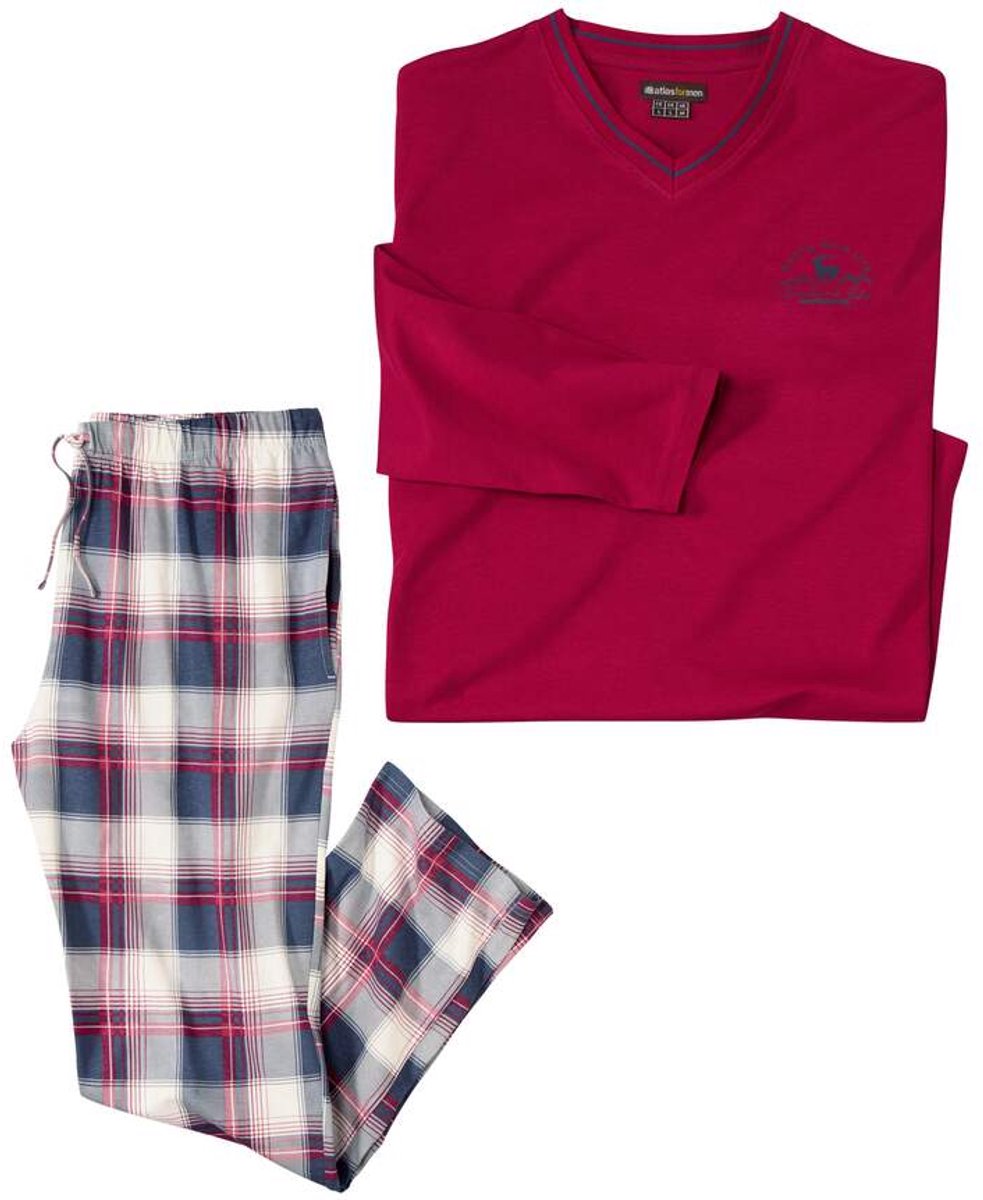 ATLAS FOR MEN - Katoenen pyjama met ruitjes - Heren - Verkrijgbaar in grote maten - XXL