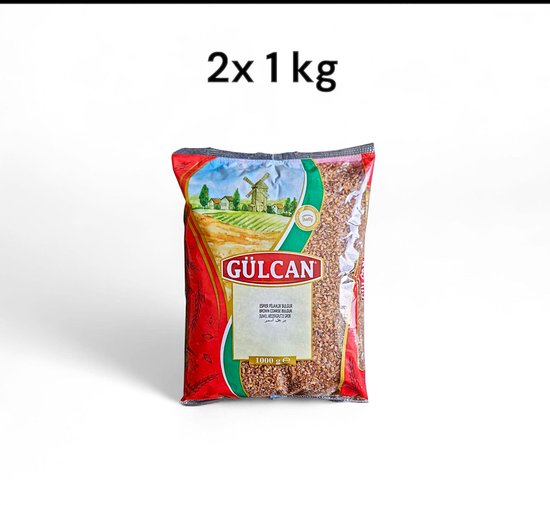 Gülcan Donkere Pilav Bulgur – 2x 1kg | Volkorengraan, Vezelrijk & Traditioneel Gezond - Gülcan Esmer Pilavlık Bulgur – 2x 1kg | Tam Tahıl, Lifli & Geleneksel Sağlıklı - Gülcan Dark Pilaf Bulgur – 2x 1kg | Whole Grain, High Fiber & Traditionally Heal
