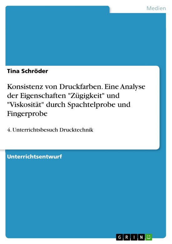 Konsistenz von Druckfarben. Eine Analyse der Eigenschaften " ... - cover