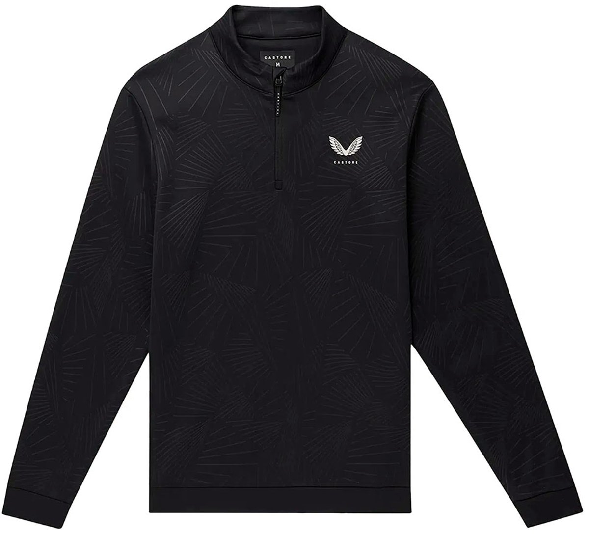 Castore Club Classic Aop Debossed Sweatshirt Met Halve Rits Zwart L Man