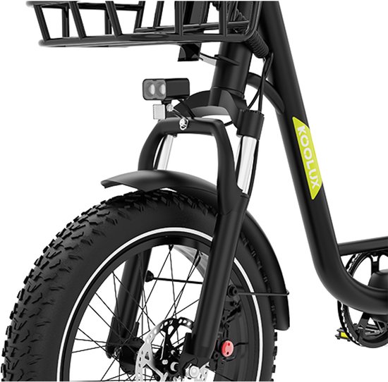 KOOLUX - X7 Elektrische Fiets - Fatbike - 20 x 4.0 Inch Dikke Banden - 48V 25Ah Lithium Accu - 250W Motor - Maximaal 25/u - Maximaal bereik 100km - Hydraulische remmen - 7-speed versnelling - LCD Scherm - Zwart - Rijklaar van KOOLUX — afbeelding 5