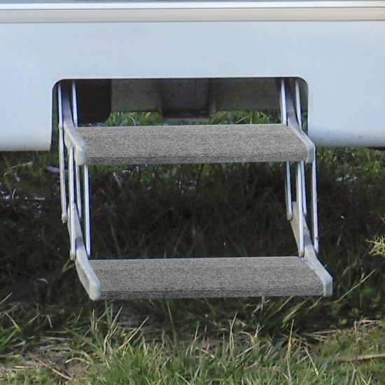 Dubbele opstaptrede, 2 treden voor caravans, 60 x 21 x 29 cm Dubbele opstaptrede, 2 treden voor caravans, 60 x 21 x 29 cm