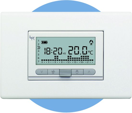 CAME - Inbouw Digitale Thermostaat TH/350 - Voor Energie Efficiëntie & Wooncomfort - Compatibel met standaard schakelaars - Chronothermostaat met weekprogrammering - Differentiële en proportionele temperatuurregeling - Op batterijen - Wit