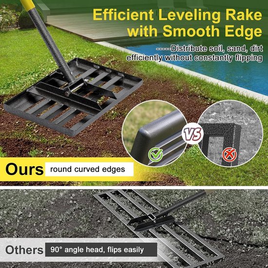Lawn Leveling Rake, Blue, 173 cm - ShopVlot — afbeelding 4